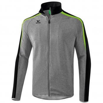Chaqueta de Presentación Erima Liga 2.0 Unisex Gris Melange/Negro/Verde Gecko M