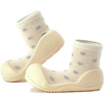 Zapatillas para Bebé de Niña Attipas Primeros Pasos Dot Dot Sparkle White Dot03 Blancas