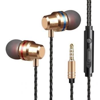 Auriculares con cable 3.5mm en el oído con micrófono estéreo para juegos, compatibles con teléfonos Samsung y Xiaomi y ordenador