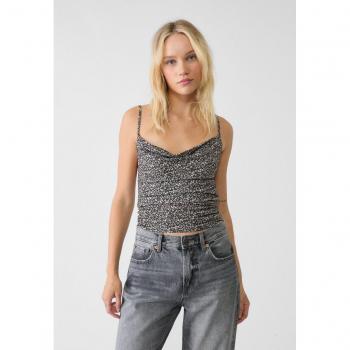 Ecru Short Printed Top L