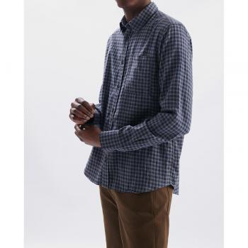 Camisa de cuadros de cuello camisero en tonos azules Loreak Mendian