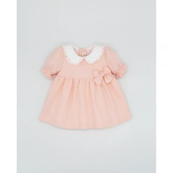 Vestido de bebé niña Fina Ejerique en color naranja con cuello camisero blanco