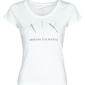 Camiseta de manga corta blanco Armani Exchange para mujer