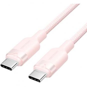 Cable USB 2.0 Tipo C 3A Vention Trdpf Macho a Macho 1m Rosa - Hasta 60W y 480Mbps