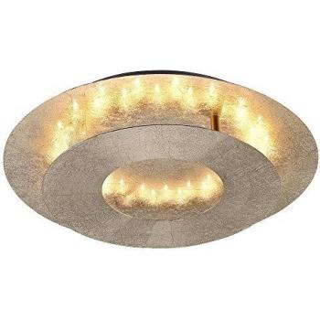 Lámpara de techo LED Nevis dorada, 6W, 3000K, diseño metálico y anillo giratorio