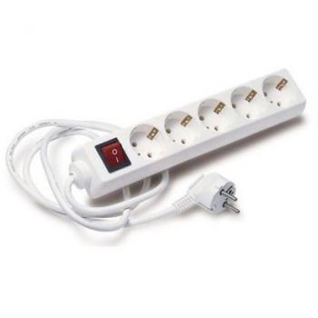 ELBAT Regleta de Alimentación con 5 Tomas Schuko, Interruptor On/Off y Cable de 1.50m Modelo EB0278