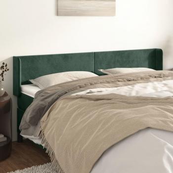 Cabecero de terciopelo verde oscuro 203x16x78/88 cm Vidaxl