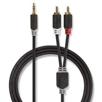 Cable de audio Nedis 3,5mm a 2 x RCA 10m Antracita