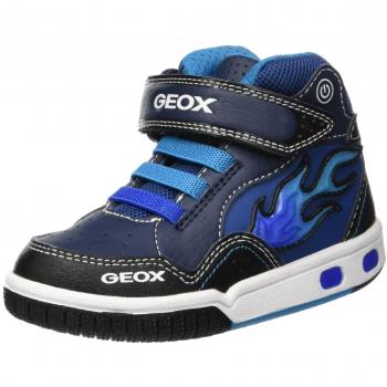 Geox Boy's Jr Gregg C Hi-Top Trainers, Blue