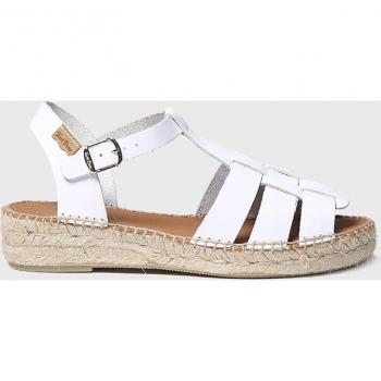 Sandalias Planas de Piel para Mujer Toni Pons con Hebilla Emma Blancas