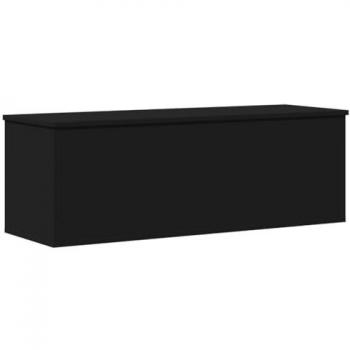 Caja de almacenamiento de madera de ingeniería negra 102x35x35 cm