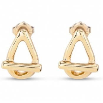UNO de 50 Youthful Small Oval Link Shape 18k Gold-Plated Stud Earrings