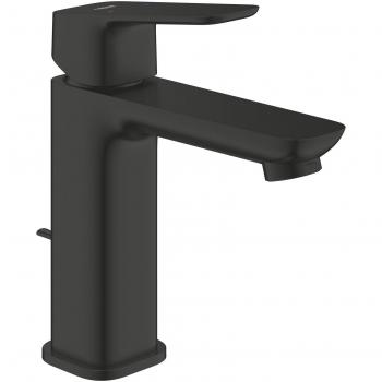 Mezclador Monomando de Lavabo Grohe Cubeo, Tamaño M, Proyección 116mm, Juego de Desagüe, Color Negro Mate
