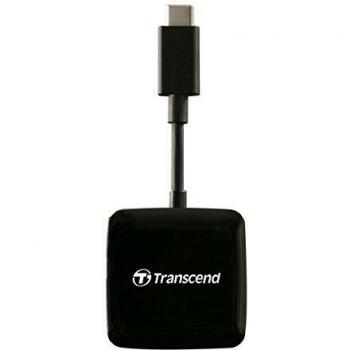 Transcend RDC2 USB 3.0 (3.1 Gen 1) Type-C Negro - Lector (MicroSDHC, MicroSDXC, SDHC, SDXC, USB 3.0 (3.1 Gen 1) Type-C, Android 4.0, Android 4.1, Android 4.2, Android 4.3, Android 4.4, Android 5.0, Android 5.1, 0 - 70 °C, Negro, CE, FCC, BSMI)
