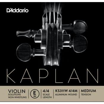 D'Addario Kaplan Non-Whistling Medium Tension Wound E String for 4/4 Violin