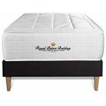 Base tapizada negra con colchón Windsor de muelles ensacados y viscoelástica 90 x 190 cm - Altura: 26 cm