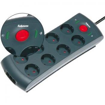 Fellowes 98833 - Regleta de protección contra sobretensiones, Color Negro
