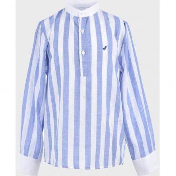 Camisa de bebé niño de algodón de rayas azul