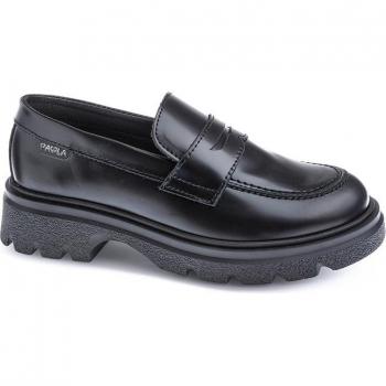 Mocasines de niña Paola de piel marca Pablosky en color negro
