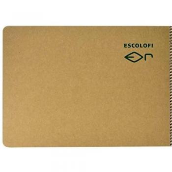 Escolofi 130045900 - Cuaderno con espiral de papel reciclado ecológico, A4