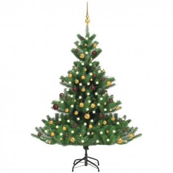 vidaXL Nordmann Fir Artificial Christmas Tree LED & Ball Set Green 150cm