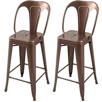 Taburetes para isla de cocina en metal de cobre 67 cm (set de 2) - Rendez-Vous Déco