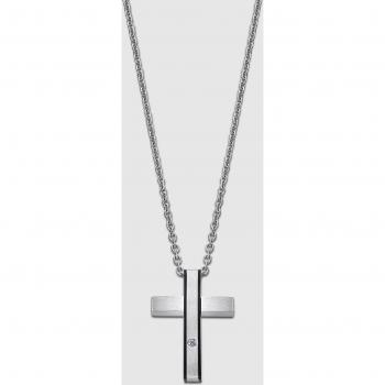 Collar de Hombre Lotus Style LS2369-1/1 Men In Black Acero Inoxidable 316L Acabado Mate con Circonita y Motivo Cruz