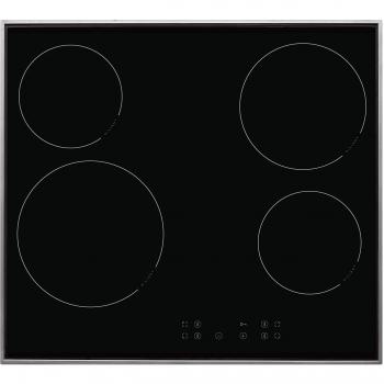 Placa de Cocina Cerámica Autárquica Amica KMC 744 600 E, Negra, Acero Inoxidable, Integrada, 4 Zonas, 57.5 cm