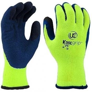 Guantes térmicos UCi KOOLgripTM de agarre para invierno, recubiertos con látex en las palmas, 10 - XL, amarillo, 300