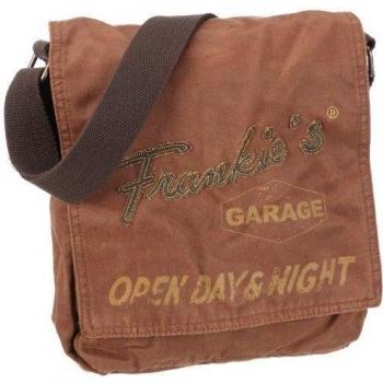 Frankie's Garage Shoulder Bag S11081004-022 - Bolso de hombro de lona unisex, color marrón, talla 24x27x7 cm