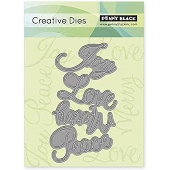 Penny Black creativo Dies-Love & Joy, 2,7 X4.8