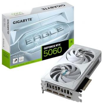 Gigabyte GeForce RTX 5060 EAGLE OC ICE 8GB GDDR7 Graphics Card - PCIe 5.0, HDMI 2.1b, DisplayPort 2.1b, WINDFORCE Cooling