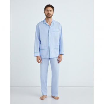 Pijama hombre Emidio Tucci tono liso con acabado silky finish y piping