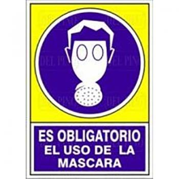 Señal 606 Plástico 490x345 Oblí. Uso Masc. Es Obligatorio el Uso de la Máscara