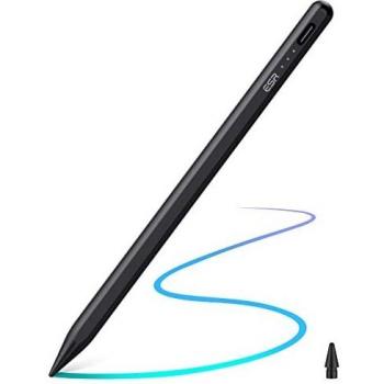 Lápiz Digital Magnético ESR para iPad con Punta Fina de 2mm y Rechazo de Palma, Sensibilidad a la Inclinación - Negro