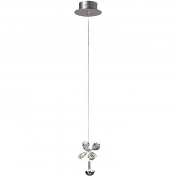 Lámpara colgante de techo Aviva 1 luz 4000K LED cromo pulido cristal