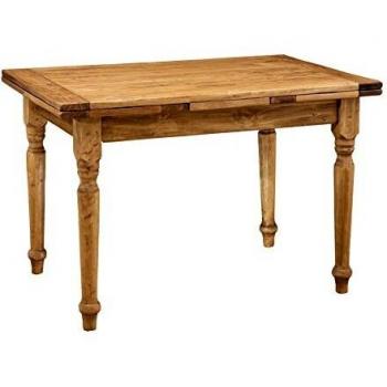 Mesa Extensible de Madera Maciza 120x80 cm Hecha a Mano Made in Italy