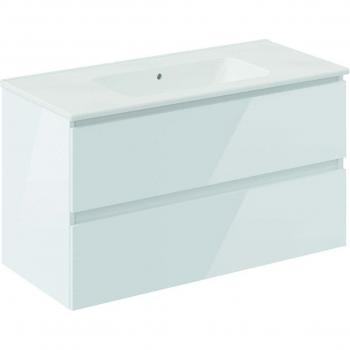 Mueble de baño suspendido con 2 cajones y lavabo de porcelana Cosmic BBEST