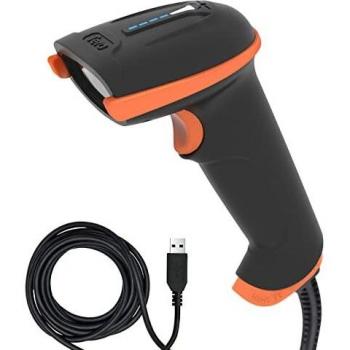 Tera Barcode Scanner USB Wired Long Range High Speed Laser Handheld 1D Bar Code Reader Plug and Play