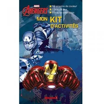 Kit de Actividades Marvel Avengers: Incluye 12 Crayones de Color, 1 Bloc de Juegos y 1 Bloc de Coloreado