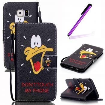 Samsung Galaxy S6 Funda,EMAXELERS Moda Synthetic PU Cuero Billetera Iman Design Flip Stand Funda Cover Para Samsung Galaxy S6 + Send 1 Pcs Stylus Pen