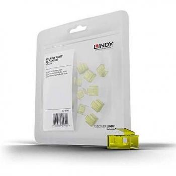 LINDY 40483 Bloqueador de Puertos RJ45, Paquete de 20 unidades, Color Amarillo, Material Acrilonitrilo Butadieno Estireno (ABS)