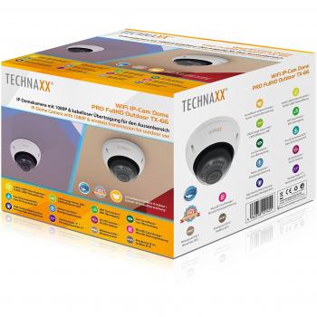Cámara IP Dome WiFi Full HD 1080P para Exterior con Detección de Movimiento y Visión Nocturna TX-66