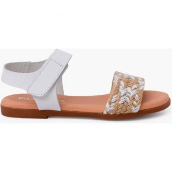 Sandalias de niña con pala en yute y tira adherente