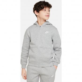 Nike Sportswear Club Fleece Full-Zip Hoodie for Kids - Grey - Unisex - Size XL