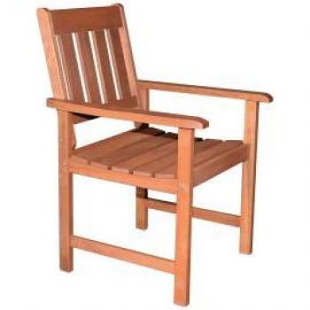 Poltrona Silla de Jardín en Madera Masiva Impression Royal con Reposabrazos 61x63x89
