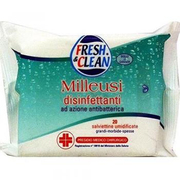 Salviettine Disinfettanti Milleusi Antibatteriche Fresh & Clean - Busta da 20 Pezzi