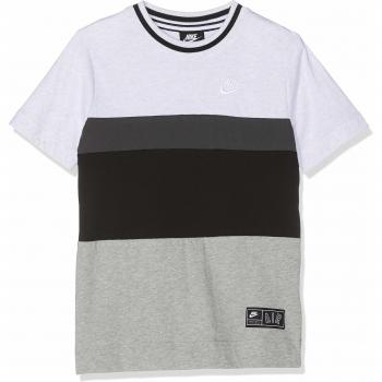 Nike B Air Top SS T-Shirt, Niños, Birch Heather/Black/White, XS