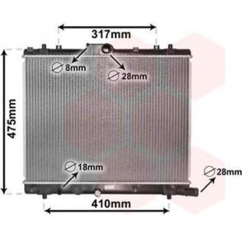 Radiador de Motor Van Wezel 52002136 para Suzuki Swift 1.3 DDIS desde agosto de 2010