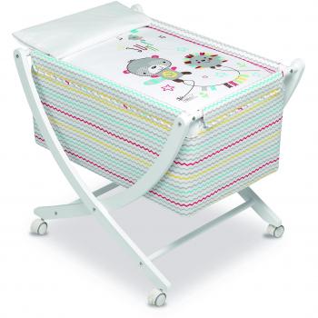 Pirulos 61113510 - Minicuna diseño espín, color blanco y lino